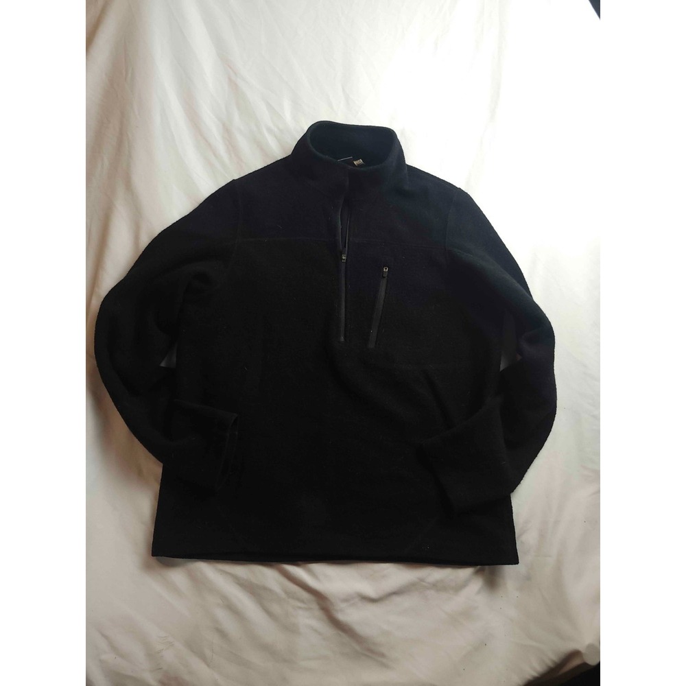 Ibex Pullover Sweater Womens Small Black Wool Blend Fleece Outdoor Gorpcore USA